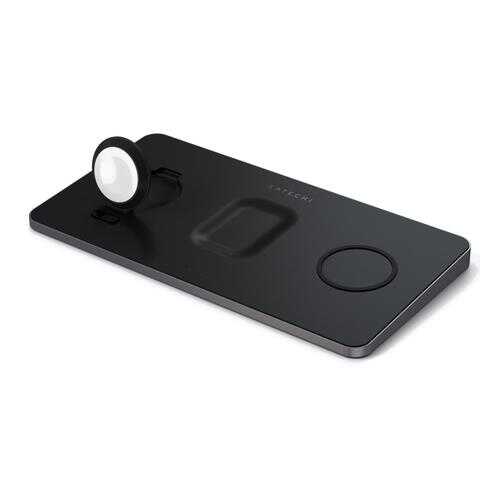 Беспроводное зарядное устройство Satechi Trio Wireless Charging Pad ST-X3TWCPM (Black) в Фианит-Ломбард