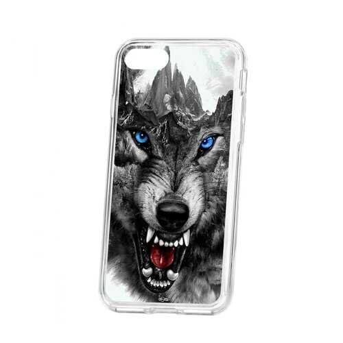 Чехол Apple iPhone 7 Kruche Print Волк в Фианит-Ломбард