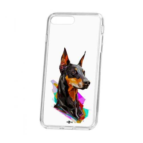 Чехол Apple iPhone 7 Plus Kruche Print Доберман в Фианит-Ломбард