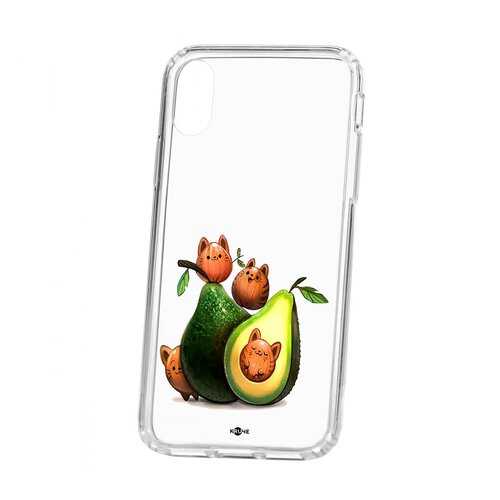 Чехол Apple iPhone X Kruche Print Авокотики в Фианит-Ломбард