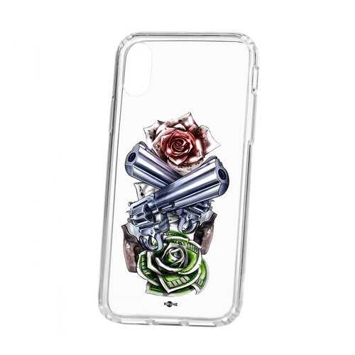 Чехол Apple iPhone X Kruche Print Карты деньги 2 ствола в Фианит-Ломбард