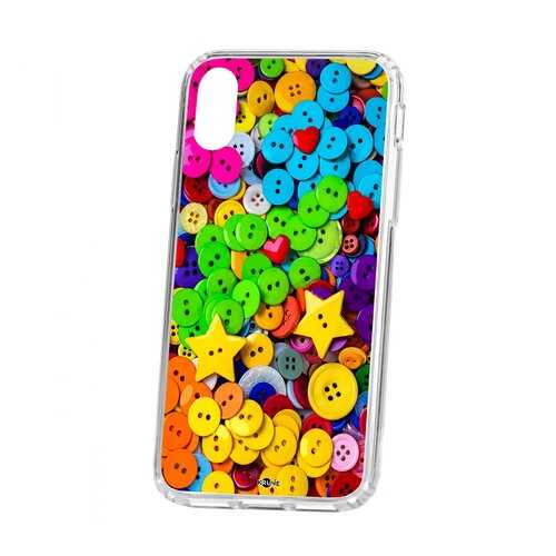 Чехол Apple iPhone X Kruche Print Пуговки в Фианит-Ломбард