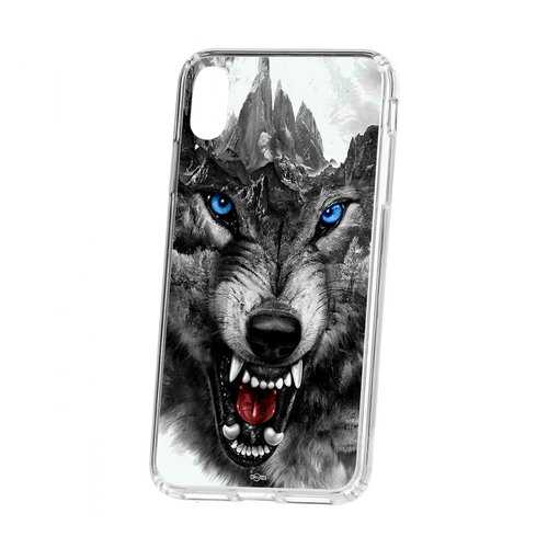 Чехол Apple iPhone XS Max Kruche Print Волк в Фианит-Ломбард