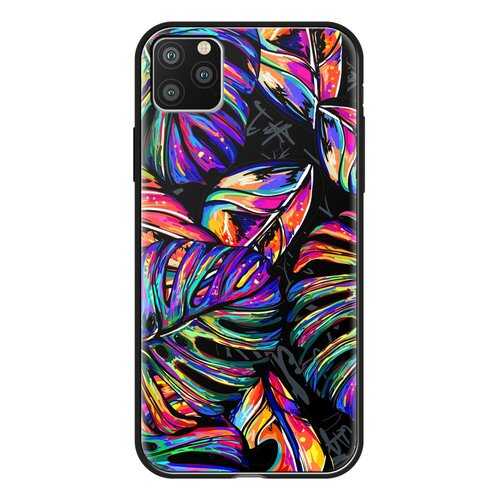 Чехол Deppa Glass Case для Apple iPhone 11 Pro Листья в Фианит-Ломбард