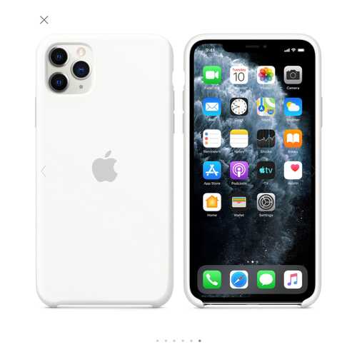 Чехол для Apple iPhone 11 Pro Max Silicone Case White (MWY1TFE/A) в Фианит-Ломбард