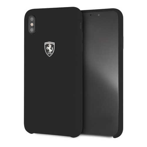 Чехол Ferrari Silicone Collection Silver Logo Black для Apple iPhone XS Max в Фианит-Ломбард