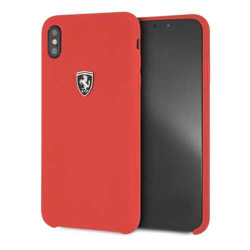 Чехол Ferrari Silicone Collection Silver Logo для Apple iPhone XS Max Red в Фианит-Ломбард