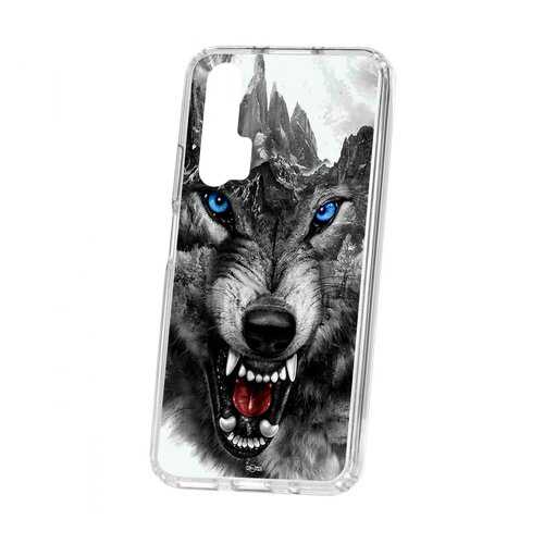 Чехол Huawei Honor 20 Pro Kruche Print Волк в Фианит-Ломбард