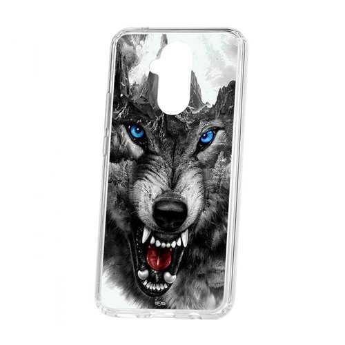 Чехол Huawei Mate 20 Lite Kruche Print Волк в Фианит-Ломбард