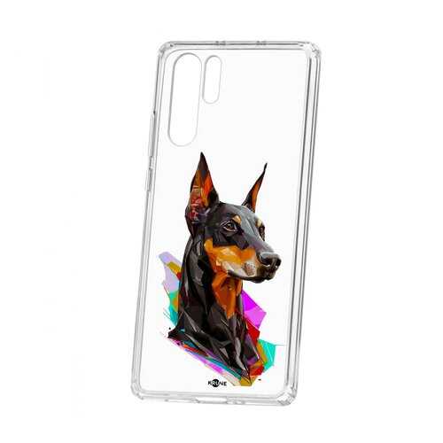 Чехол Huawei P30 Pro Kruche Print Доберман в Фианит-Ломбард