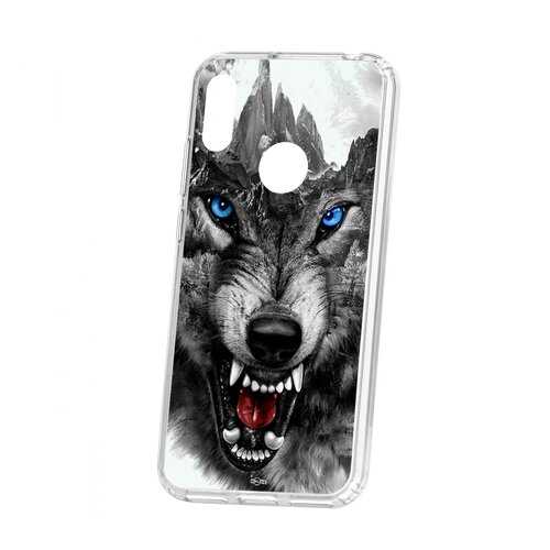 Чехол Huawei Y6 2019 Kruche Print Волк в Фианит-Ломбард