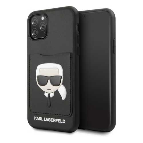 Чехол Karl Lagerfeld PU Leather Iconik (KLHCN65CSKCBK) для iPhone 11 Pro Max (Black) в Фианит-Ломбард