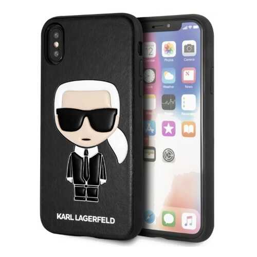 Чехол Karl Lagerfeld PU Leather Iconik (KLHCPXIKPUBK) для iPhone X/Xs (Black) в Фианит-Ломбард