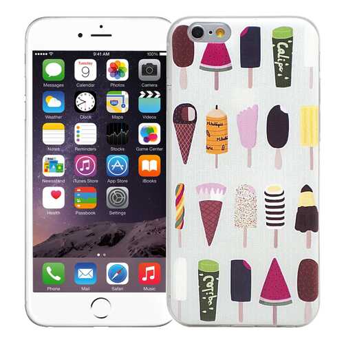 Чехол KAWAI для iPhone 6/6s Ассорти мороженое в Фианит-Ломбард
