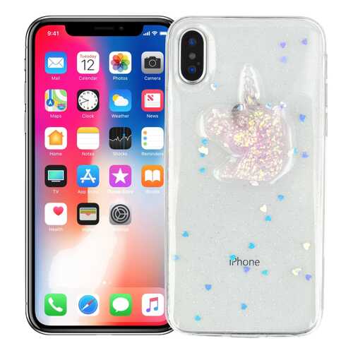 Чехол KAWAI для iPhone X/XS Crystal unicorn в Фианит-Ломбард