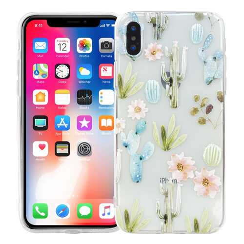 Чехол KAWAI для iPhone X/XS Кактусы в Фианит-Ломбард