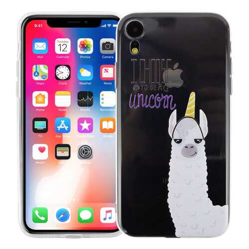 Чехол KAWAI для iPhone XRЛама-единорог в Фианит-Ломбард