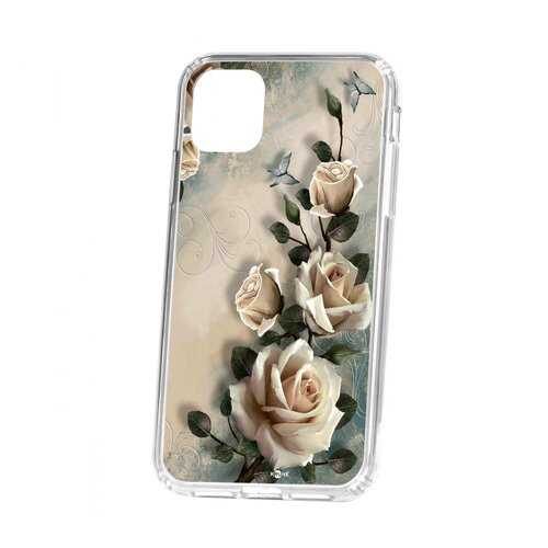 Чехол Kruche Apple iPhone 11 Print Белые розы в Фианит-Ломбард