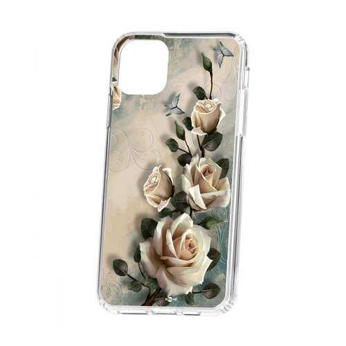 Чехол Kruche Apple iPhone 11 Pro Max Print Белые розы в Фианит-Ломбард