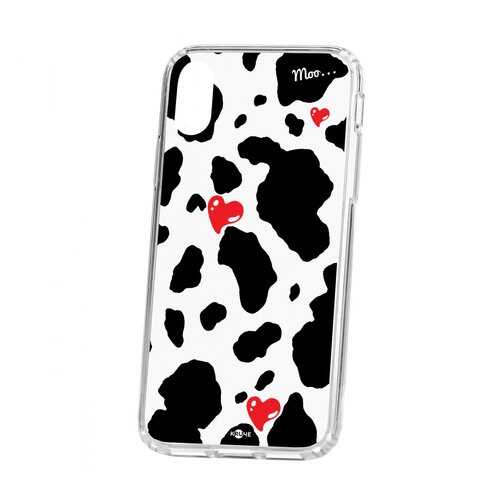 Чехол Kruche Apple iPhone X Print Корова в Фианит-Ломбард