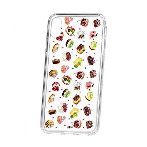 Чехол Kruche Apple iPhone XS Max Print Cake в Фианит-Ломбард