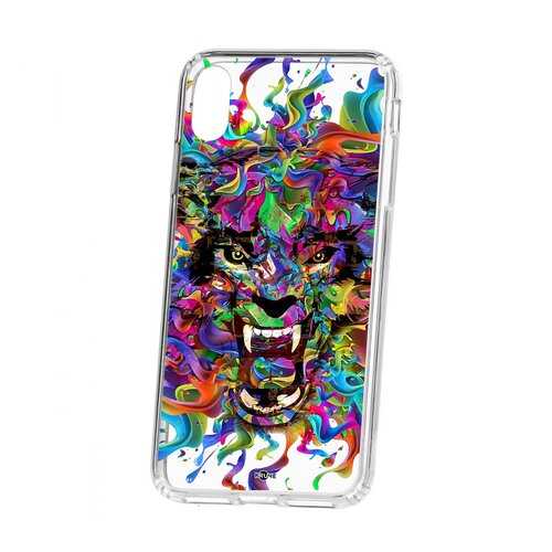 Чехол Kruche Apple iPhone XS Max Print Colored beast в Фианит-Ломбард