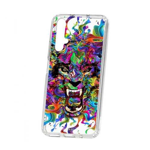 Чехол Kruche Huawei Honor 20 Print Colored beast в Фианит-Ломбард