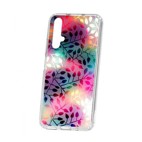 Чехол Kruche Huawei Honor 20 Print Цветные листья в Фианит-Ломбард