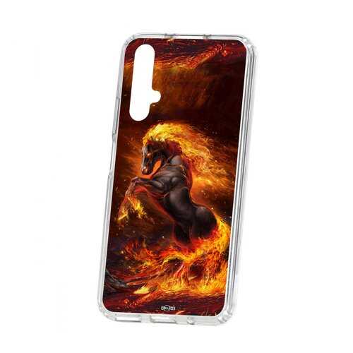 Чехол Kruche Huawei Honor 20 Print Конь огонь в Фианит-Ломбард