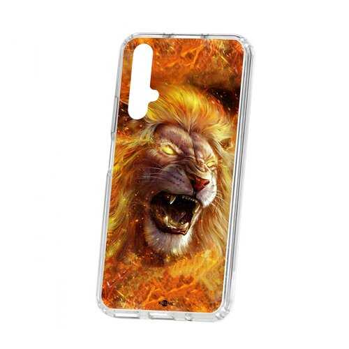 Чехол Kruche Huawei Honor 20 Print Лев в Фианит-Ломбард