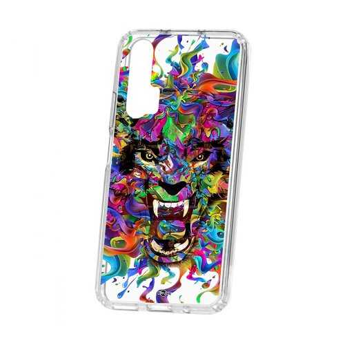 Чехол Kruche Huawei Honor 20 Pro Print Colored beast в Фианит-Ломбард