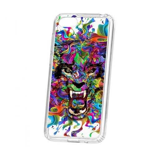 Чехол Kruche Huawei Honor 7A Print Colored beast в Фианит-Ломбард