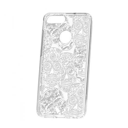 Чехол Kruche Huawei Honor 9 Lite Print Skull White в Фианит-Ломбард