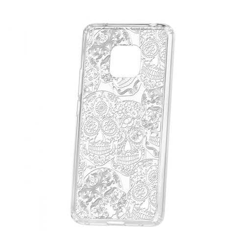 Чехол Kruche Huawei Mate 20 Pro Print Skull White в Фианит-Ломбард