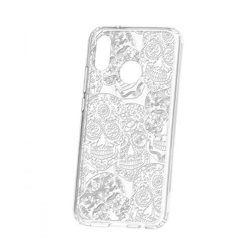 Чехол Kruche Huawei P20 Lite Print Skull White в Фианит-Ломбард