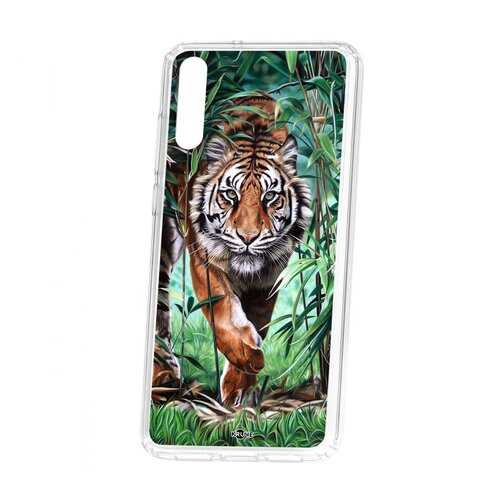 Чехол Kruche Huawei P20 Print Крадущийся тигр в Фианит-Ломбард