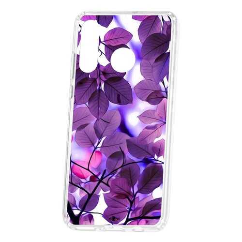 Чехол Kruche Huawei P30 Lite Print Purple leaves в Фианит-Ломбард