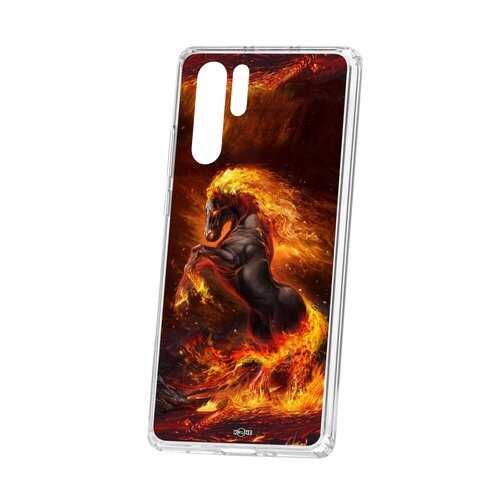 Чехол Kruche Huawei P30 Pro Print Конь огонь в Фианит-Ломбард