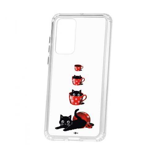 Чехол Kruche Huawei P40 Print Котенок в чашке в Фианит-Ломбард
