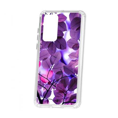 Чехол Kruche Huawei P40 Print Purple leaves в Фианит-Ломбард