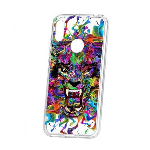 Чехол Kruche Huawei Y6 2019 Print Colored beast в Фианит-Ломбард