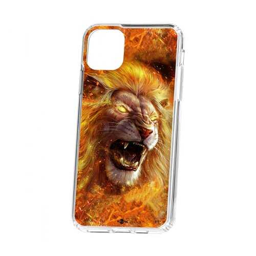 Чехол Kruche iP 11 Pro Max Print Лев в Фианит-Ломбард