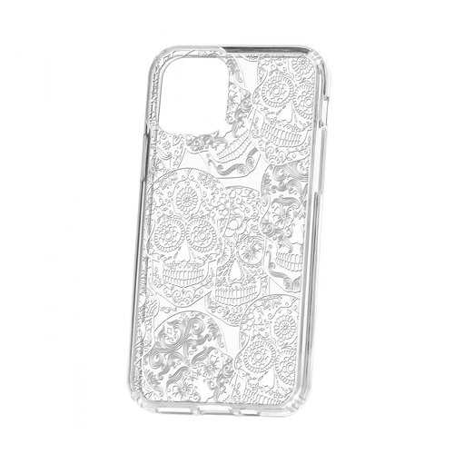 Чехол Kruche iP 11 Pro Print Skull White в Фианит-Ломбард