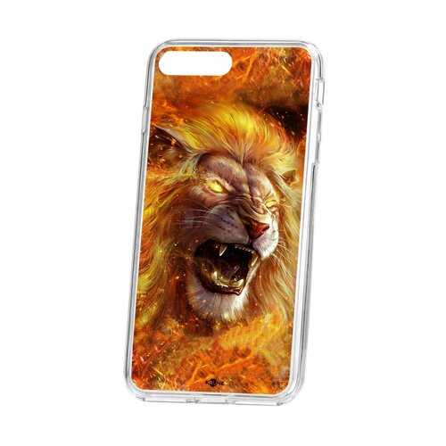 Чехол Kruche iP 7 Plus Print Лев в Фианит-Ломбард