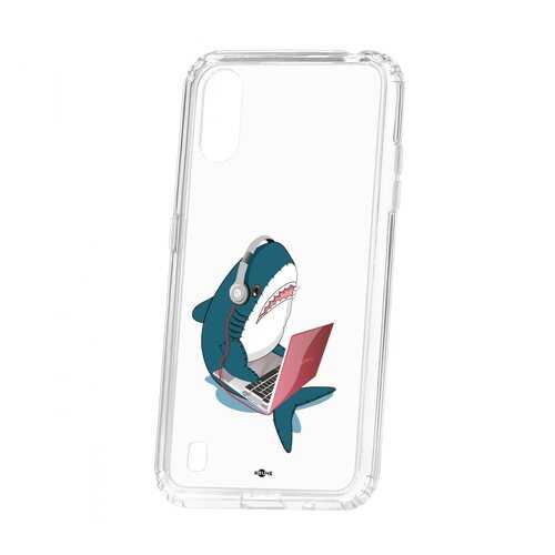 Чехол Kruche Samsung Galaxy A01/A015 Print Акула в Фианит-Ломбард