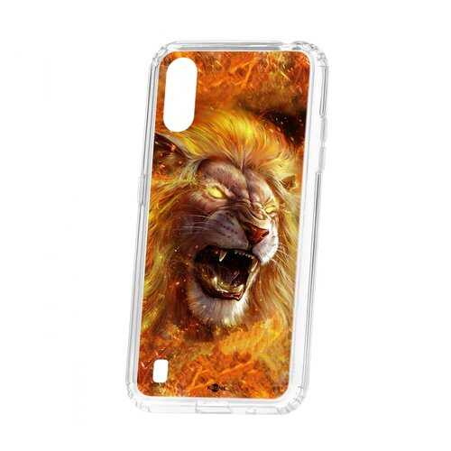 Чехол Kruche Samsung Galaxy A01/A015 Print Лев в Фианит-Ломбард
