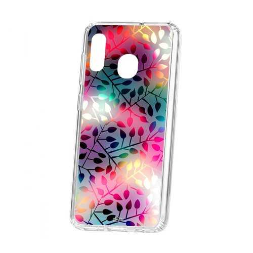 Чехол Kruche Samsung Galaxy A20 2019 Print Цветные листья в Фианит-Ломбард