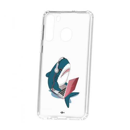 Чехол Kruche Samsung Galaxy A21 Print Акула в Фианит-Ломбард