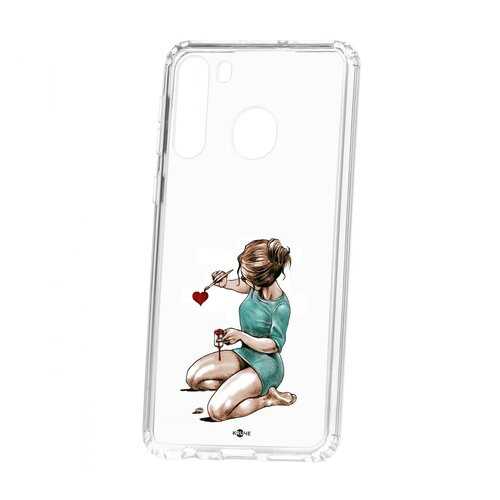 Чехол Kruche Samsung Galaxy A21 Print Рисуя любовь в Фианит-Ломбард
