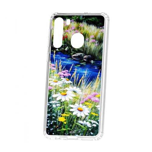 Чехол Kruche Samsung Galaxy A21 Print Ромашки у ручья в Фианит-Ломбард